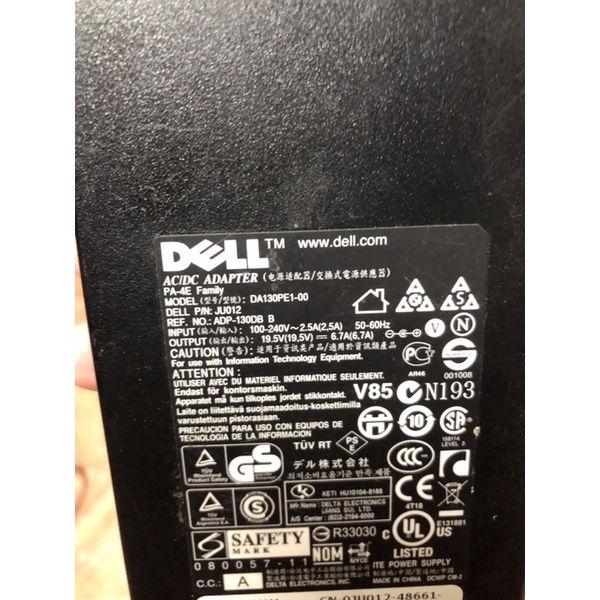 sac dell 130w, xác hư adapter laptop dell 19.5v 6.7a 130wh cũ
