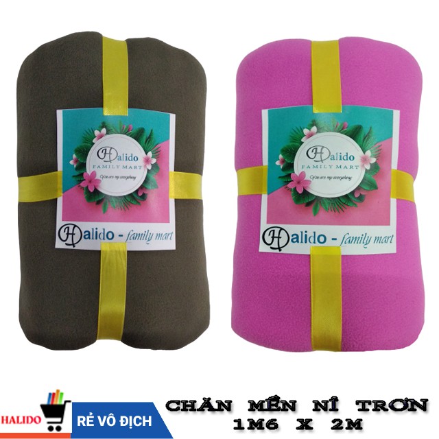 Chăn Mền Nỉ Trơn Thái Lan Cao Cấp – Kích thước 1m6x2m – HALIDO – Không phai màu, không giãn sau khi giặt