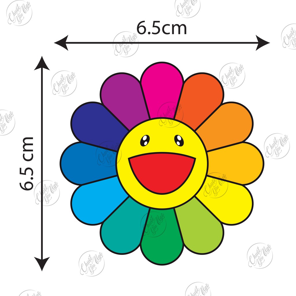 Bộ 20 sticker chủ đề Hoa Mặt Trời Hoa Cầu Vòng Kaikai kiki vui nhộn chống nước dán điện thoại, laptop,... | BigBuy360 - bigbuy360.vn