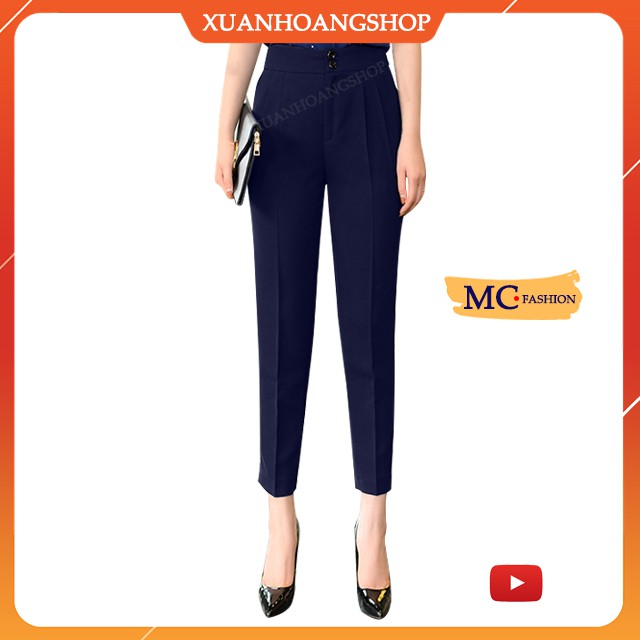 Quần Tây Nữ Công Sở Mc Fashion, Dáng Công Sở Âu, Kiểu Lưng Cao, Cạp Đẹp, 2 Màu ( Đen, Xanh Tím Than )Q0430