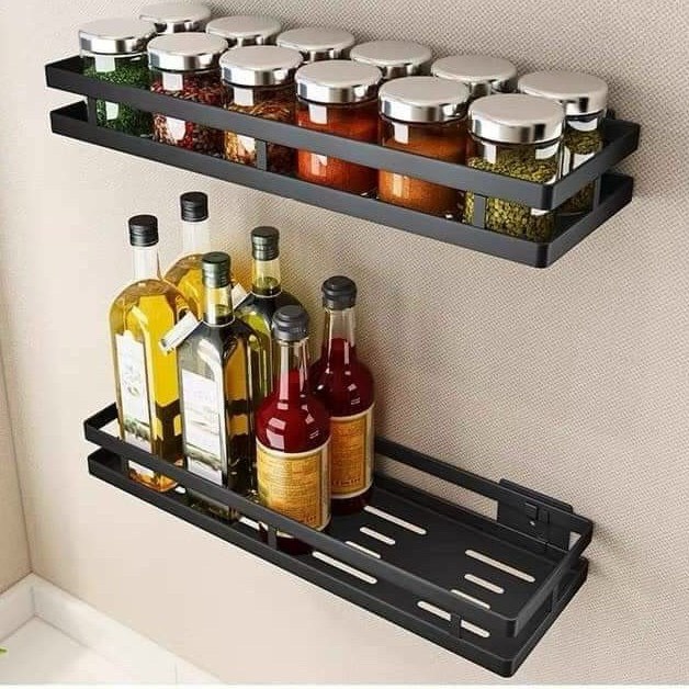 Kệ Để Gia Vị Dán Tường Không Cần Khoan Đục, Kệ Để Đồ Nhà Bếp Gọn Gàng
