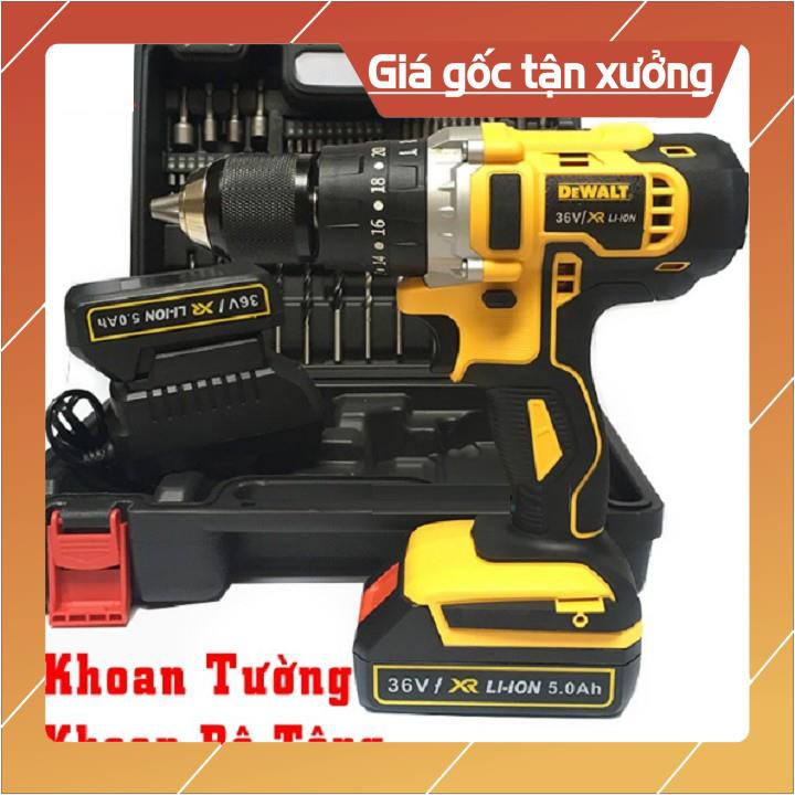 Máy khoan bê tông dùng pin, Máy khoan bê tông búa DEWALT 36V  TẶNG BỘ MŨI KHOAN và 1 PIN DỰ PHÒNG