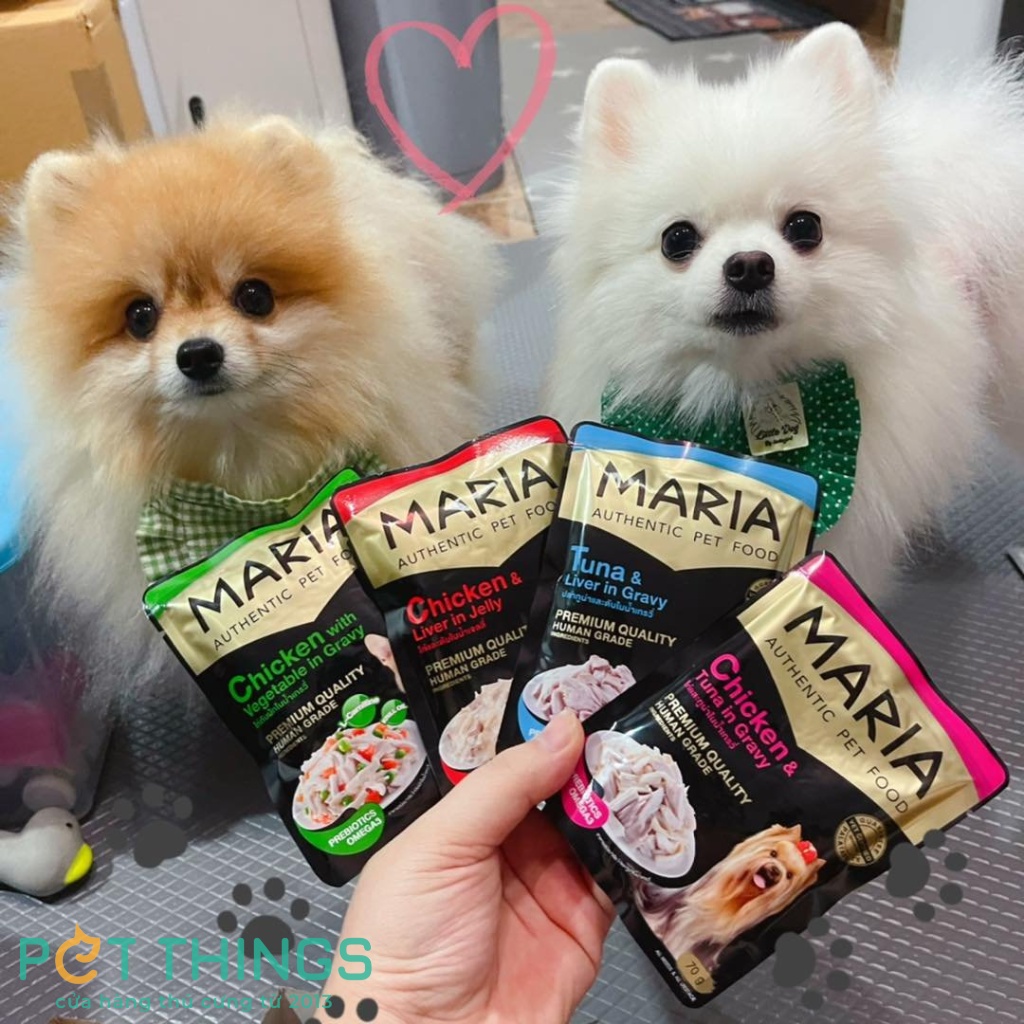 Hộp 12 gói Pate Maria cho Chó Mèo 70g Thức ăn ướt