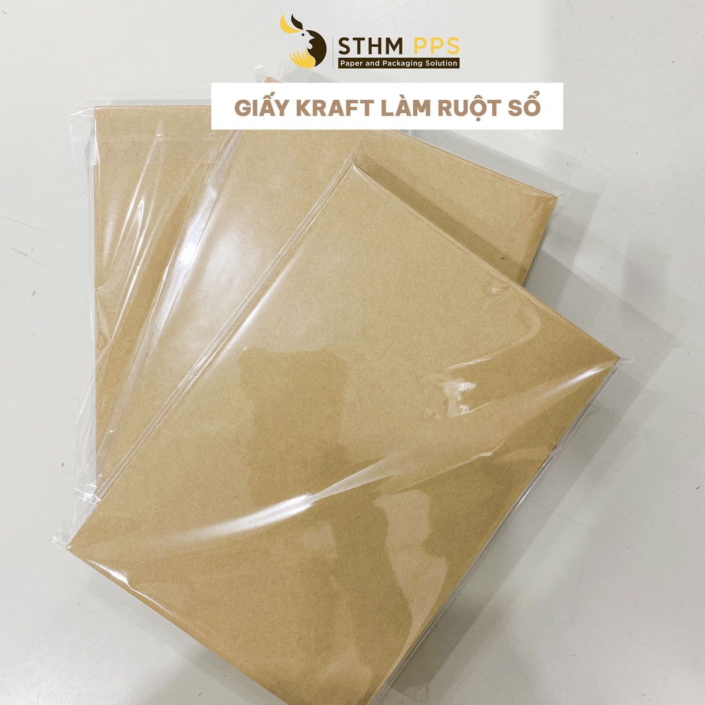 100 tờ giấy kraft A5 - làm sổ tay handmade - gấp giấy thủ công - 80gsm và 100gsm - giấy dai và nâu đậm - STHM PPS