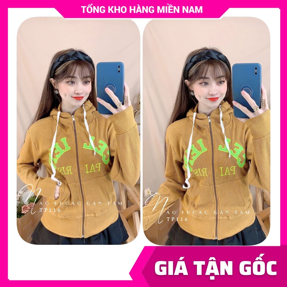 Áo khoác chống nắng nữ chất thun gân tăm mềm mát co giãn lên phom ôm dáng thêu chữ dễ thương TP116