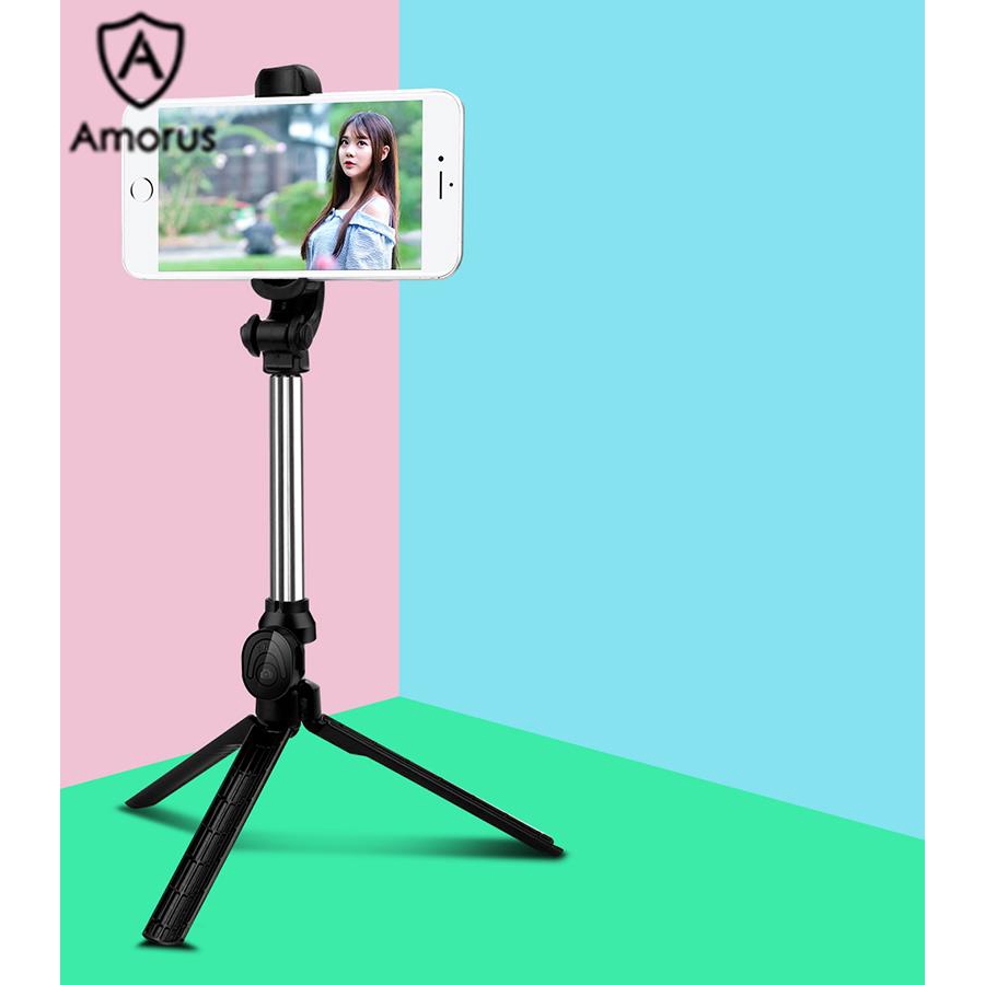 Gậy chụp ảnh Selfie Amorus TX-10 hỗ trợ kết nối Bluetooth kèm remote điều khiển | BigBuy360 - bigbuy360.vn