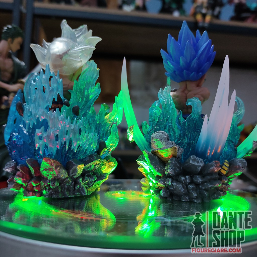 Mô Hình Chibi DragonBall Super Goku Ultra Instinct, Vegeta Blue Evolution 10cm Fullbox