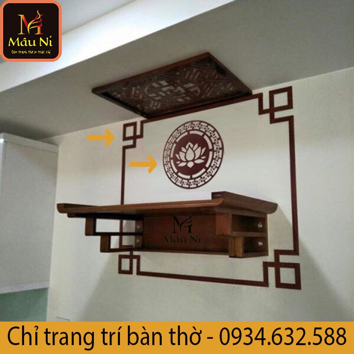 Sx -  Ốp trang trí bàn thờ MÂU NI dùng dán sau bàn thờ gia tiên, tủ thờ, bàn thờ chung cư