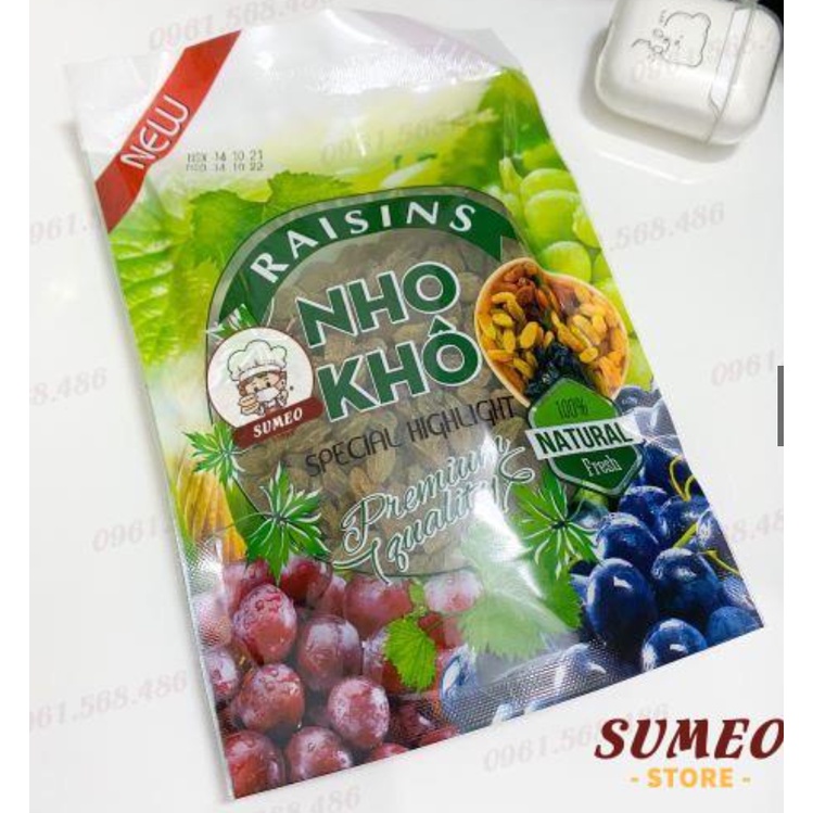 Nho Khô Sấy  Nguyên Vị 250Gram - Nho Khô Hữu Cơ Tự Nhiên