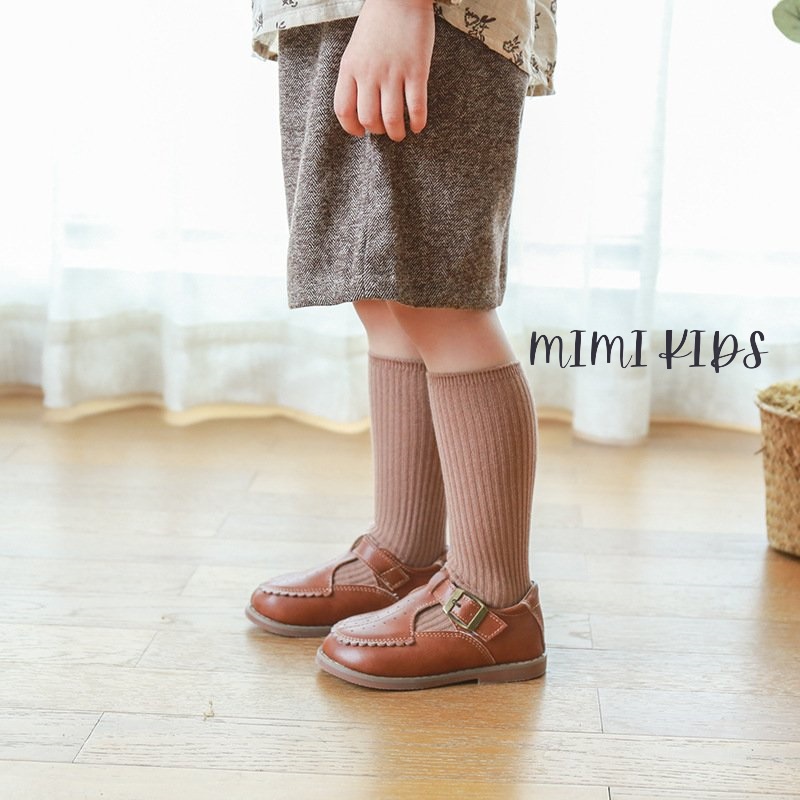 Tất vớ cao cổ màu trơn kiểu Hàn Quốc, tất không gót unisex cho bé 1-4y Mimi Kids T11