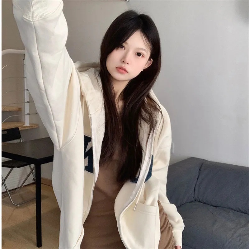 Áo Hoodies Tay Dài Hoạ Tiết Chữ In Thời Trang Mùa Thu Cho Phái Nữ