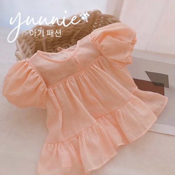 Áo bé gái babydoll tay bồng công chúa, chất tơ hàn quốc mềm, mát