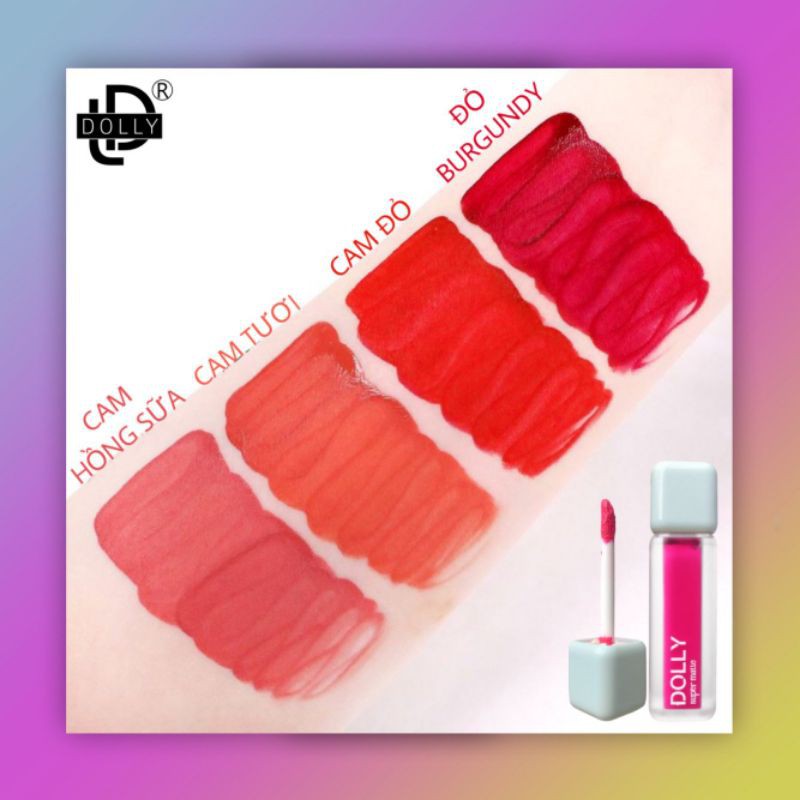 Hot Trend  [ 05 Cam Tươi ] Son Kem Lì Dolly Super Matte Không Chì Màu Cam Tươi | BigBuy360 - bigbuy360.vn