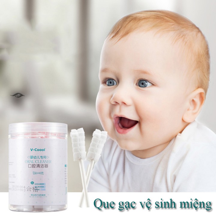 Hộp 30 que gạc tiệt trùng rơ lưỡi và vệ sinh khoang miệng cho trẻ sơ sinh (GRL30)