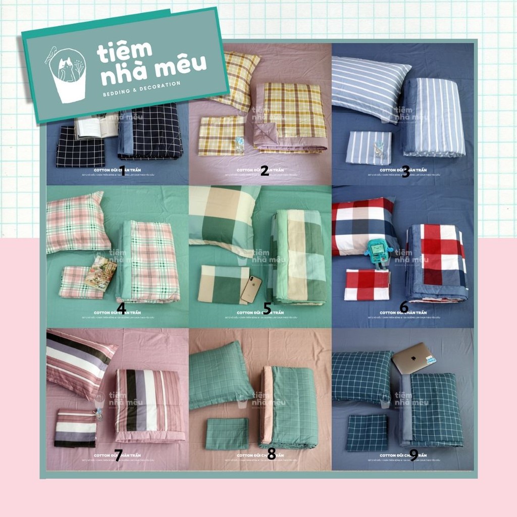 (HÀNG MỚI - ANH THẬT ) Set chăn chần ga gối 4 món Cotton Hàng Cao Cấp Nhập Khẩu Hàng Loại 1 ( Chất đẹp )