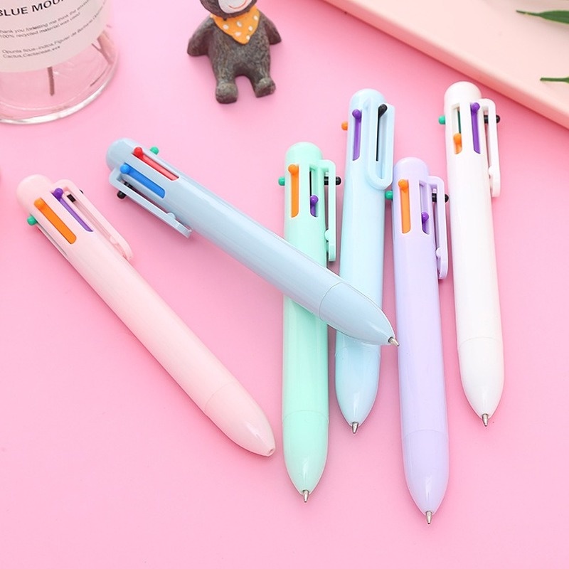 Bút Bi 0.5mm 6 Ngòi Hình Bánh Macaron Xinh Xắn