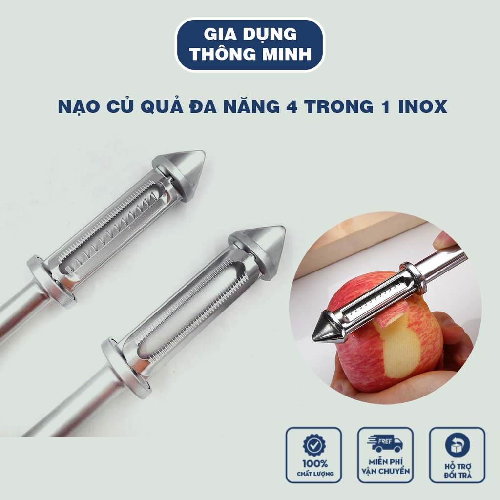 [Cao cấp] Nạo củ quả đa năng 4 trong 1 inox