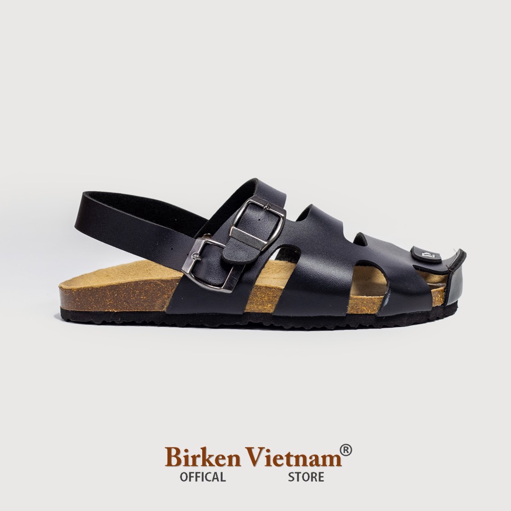 MÃ Dép Rọ Có Quai Hậu DA PU Đế Trấu Quai Dáng Rọ Unisex Birken Vietnam Bioline