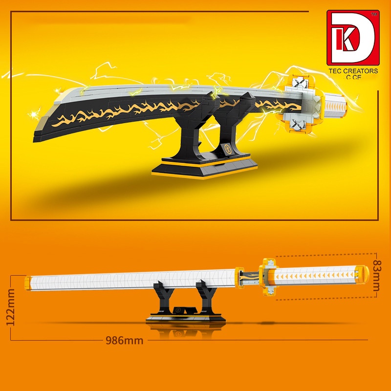 Đồ Chơi Lắp Ráp Kiểu LEGO Thanh Nhật Luân Kiếm Của Agatsuma Zenitsu Trong Demon Slayerr ModelDK1506 Với 956 Chi Tiết