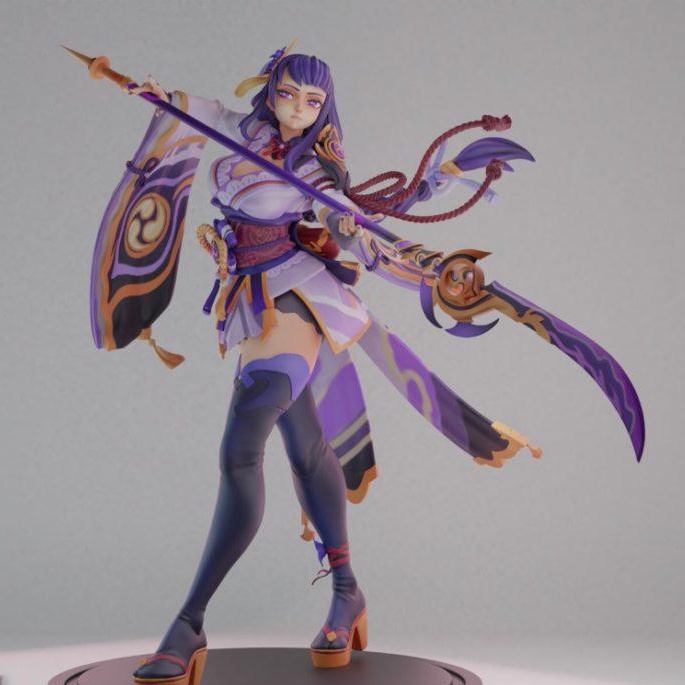Mô Hình Raiden Shogun Ei  Genshin Impact Bằng Chất Liệu Nhựa Resin - Cao 18cm