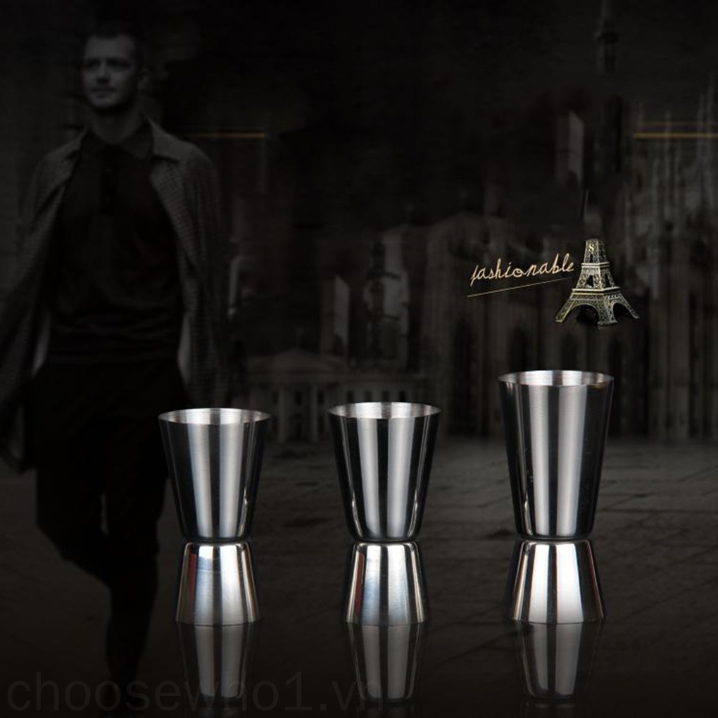 Cốc đong hai đầu 15/30ml bằng thép không gỉ dùng trong nhà bếp/quán Bar