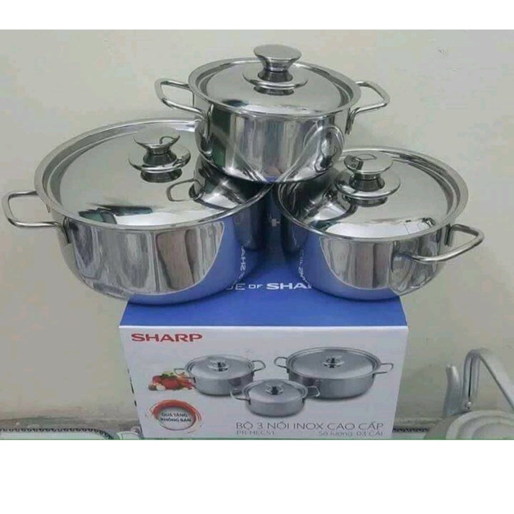 Bộ 3 Nồi inox Sharp
