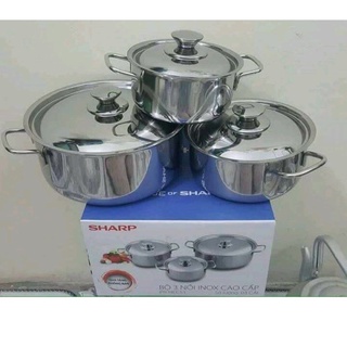 Bộ 3 Nồi inox Sharp