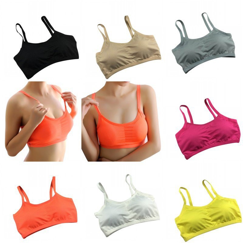 Áo lót thể thao cộc tay không gọng màu trơn thời trang cho nữ | BigBuy360 - bigbuy360.vn