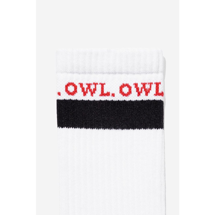 OWL BRAND® STRIPE SOCK - Combo hai tất cổ trung màu Trắng- OWL101121