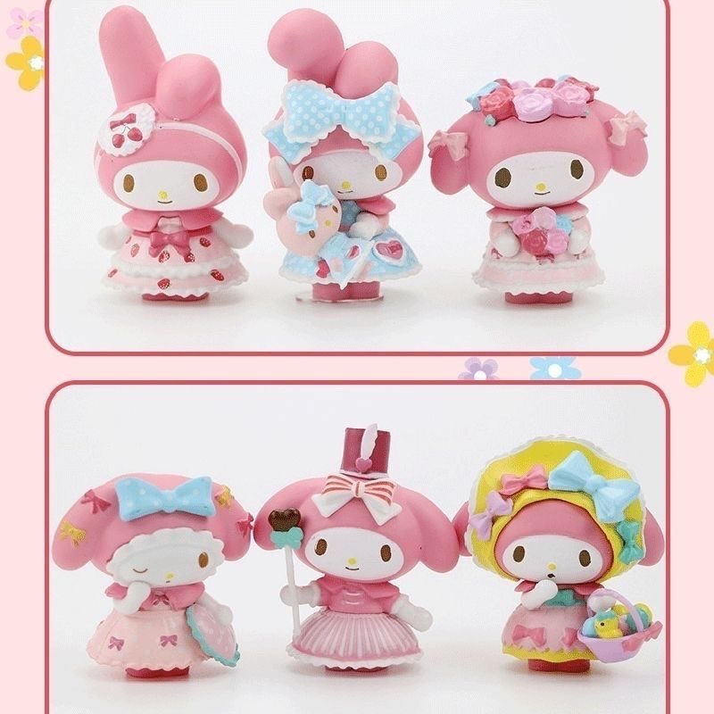 Mô hình nhân vật My Melody Kuromi hoạt hình dễ thương trang trí bàn làm việc.