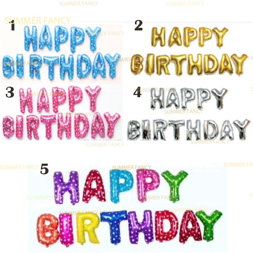 Set 13 chữ HAPPY BIRTHDAY trang trí sinh nhật - Foil balloon decorating party