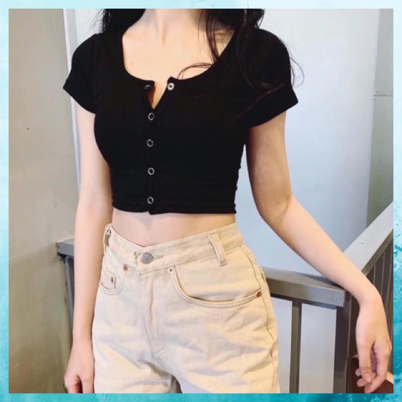 [FreeShip] Áo Croptop Nữ Kiểu Tay Dài, Croptop Nữ Tay Ngắn Phong Cách Hàn Quốc