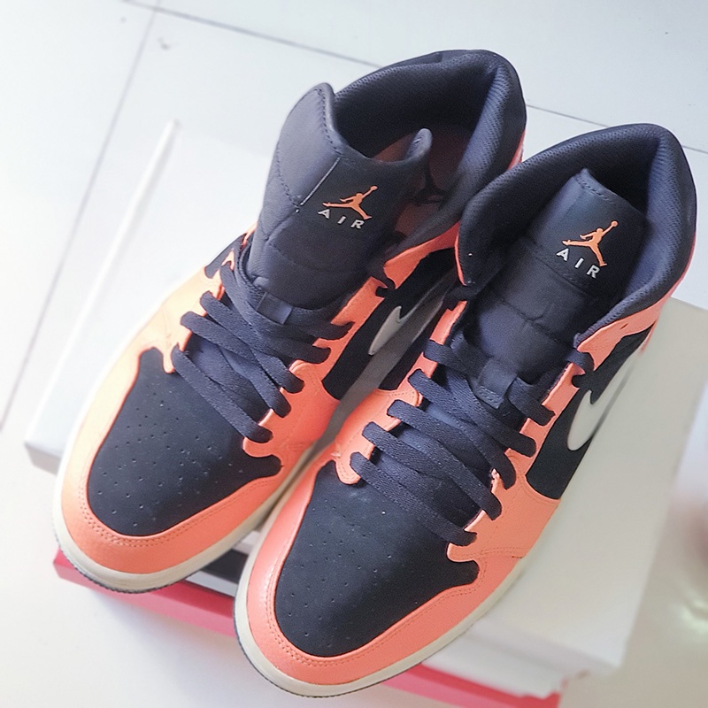 Giày Nike Air Jordan 1 Mid Black Cone, nhiều size, real 2hand