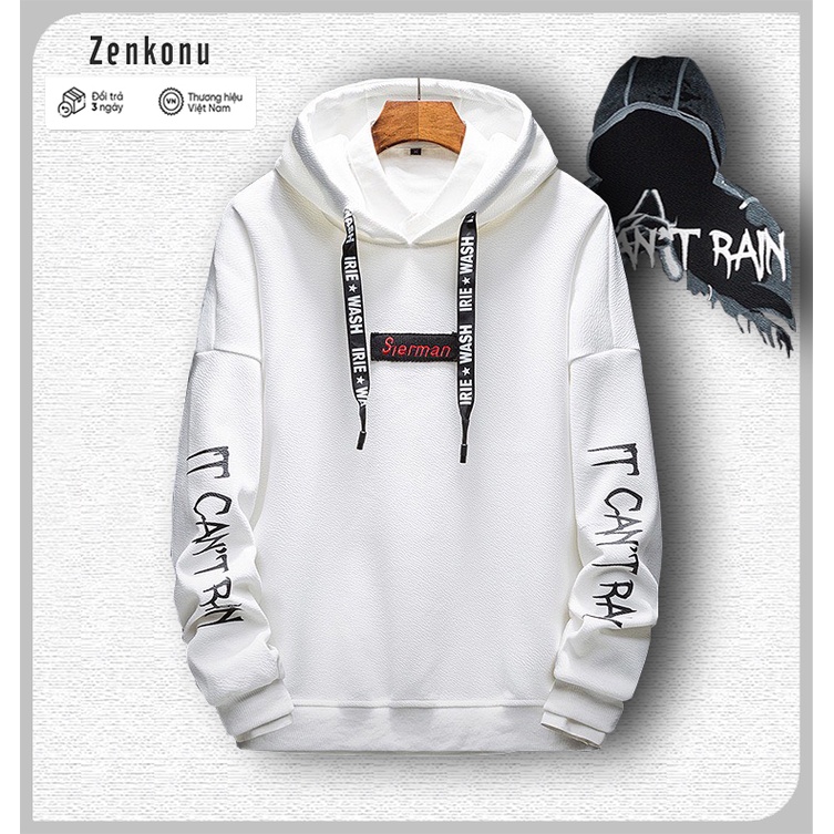 Áo Hoodie Nam Nữ Unisex Mùa Hè Thể Thao Có Mũ Phối Dây In Chữ IT CAN'T RAIN Zenkonu TOP NAM 1000205V1