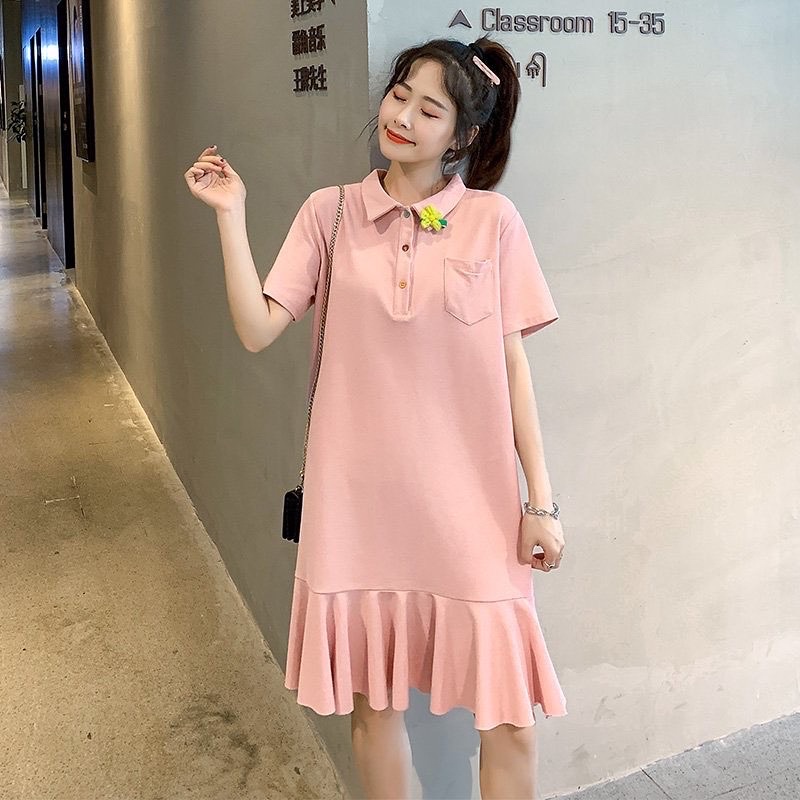 Váy polo xuông đuôi cá tag hoa gài <3