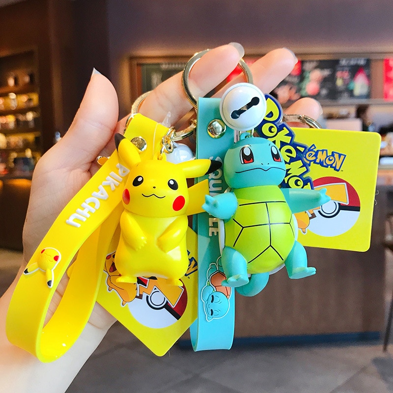 Original Pokemon Pikachu Keychain Pokémon Squirtle Psyduck Charmander Keychain Gift