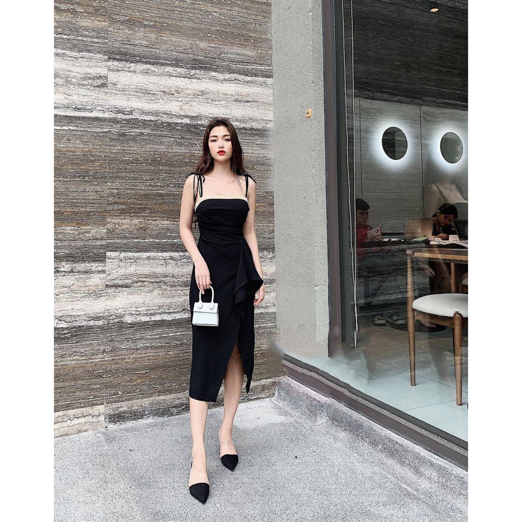 [ẢNH THẬT] Đầm Cúp Ngực Thắt Nơ Vai HIHOL | BigBuy360 - bigbuy360.vn