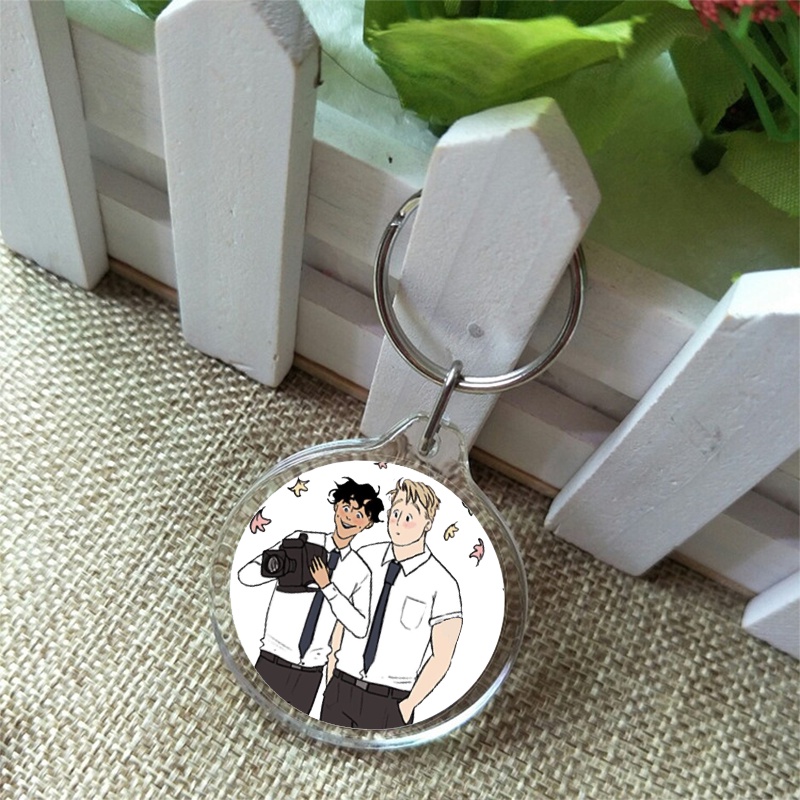 ( Tròn ) Móc treo chìa khóa mica HEARTSTOPPER Trái tim ngừng nhịp xinh xắn