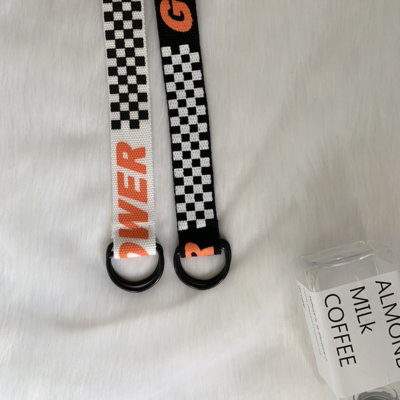 Thắt lưng canvas in chữ thời trang cho nam