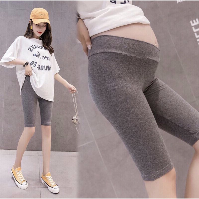 Quần Legging Bầu Đùi,Quần Bầu Lửng Cạp Chéo,Co Giãn Tốt Dáng Ôm V0064 Mama Store99