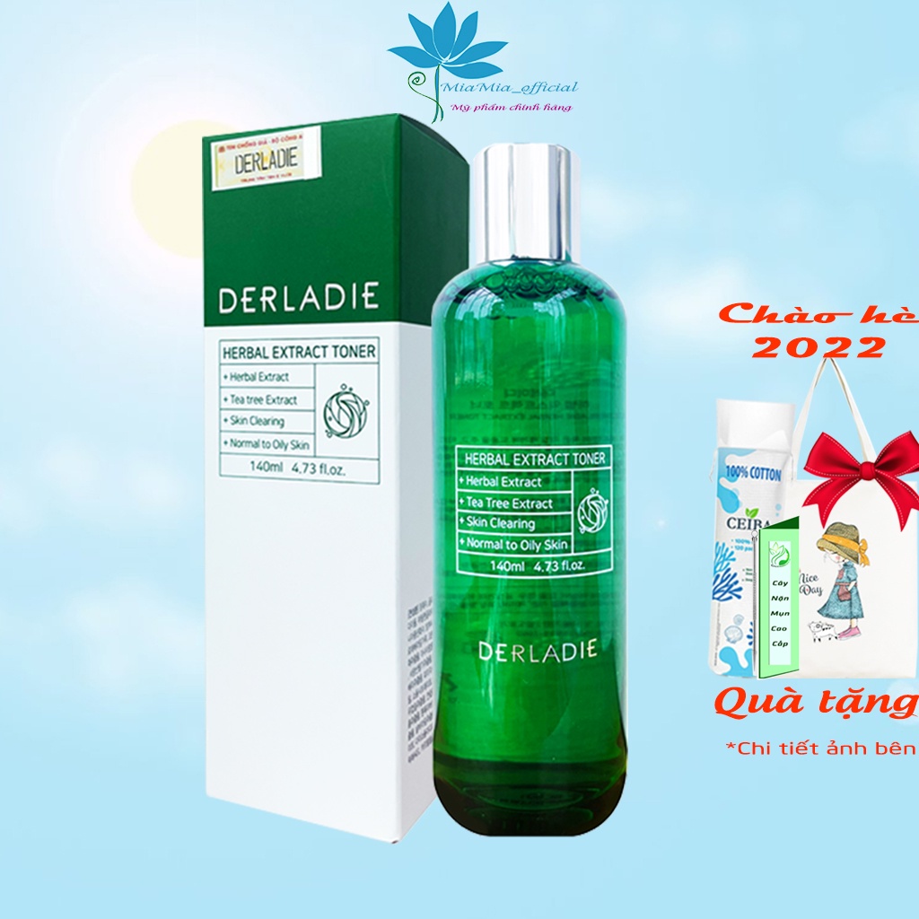 Toner Nước Hoa Hồng Tràm Trà DERLADIE Giảm Mụn Kiềm Dầu Derladie Herbal Extract Tee Tree Toner [NHẬP KHẨU CHÍNH HÃNG]