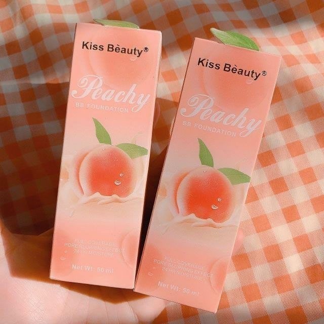 Kem Nền Che Khuyết Điểm Lâu Trôi KISS BEAUTY Peachy 50ml- Lizan kho sỉ mỹ phẩm tp hcm