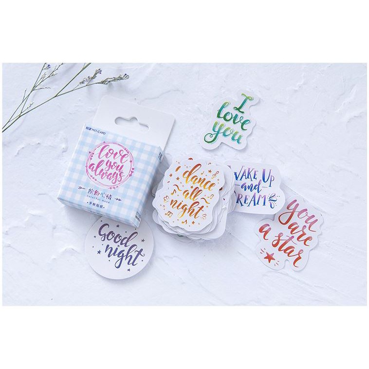 Bộ 46 Sticker Hàn Quốc Chữ Viết dán trang trí E03