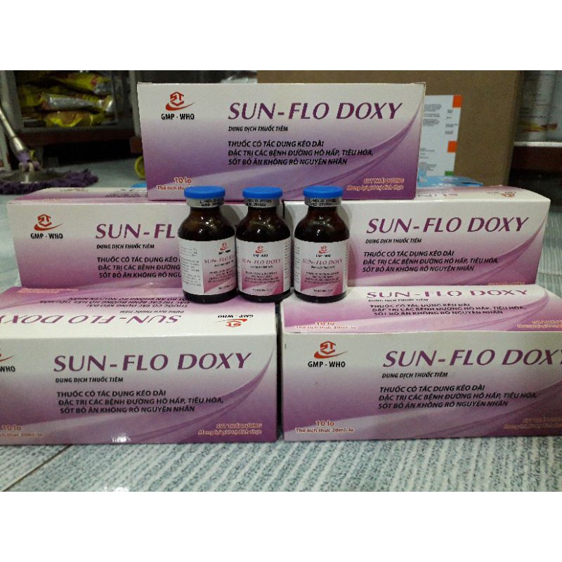 Sun Flodox. dạng tiêm. viêm phổi, thương hàn gà đá, heo,...