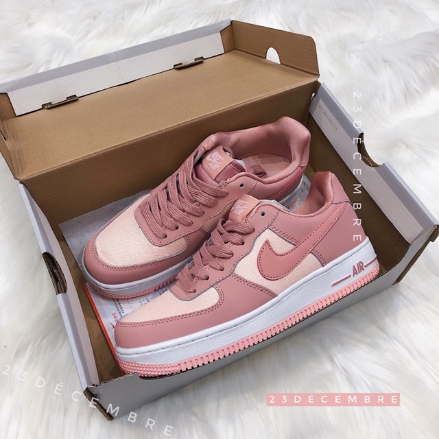 Giày Sneaker AF1 Hồng phấn mũi phối nhũ óng ánh bản 11 đẹp mê ly