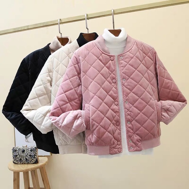 Áo bomber nhung