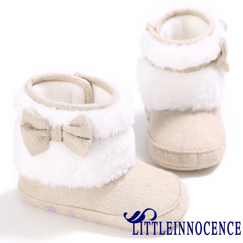 ❤XZQ-Newborn Kids Baby Girls Snow Shoes Winter Soft Sole Prewalker Crib Plush Boots