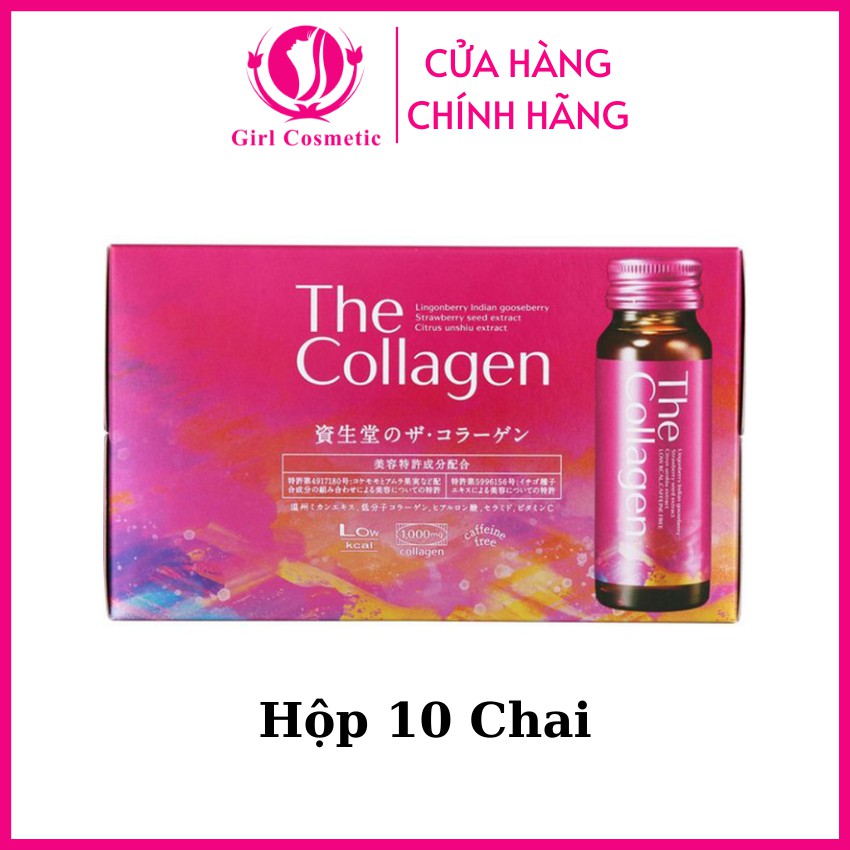 Nước uống The Collagen Shiseido Nhật Bản hộp 10 chai giúp da căng mịn hồng hào