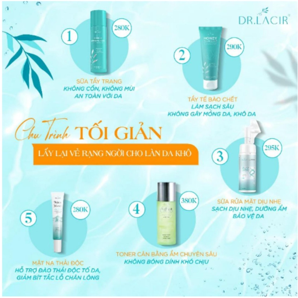 Sữa tẩy trang Dr Lacir Great86 tẩy trang dịu nhẹ Dr Lacir thu nhỏ lỗ chân lông sạch lớp trang điểm bụi bẩn 120ml