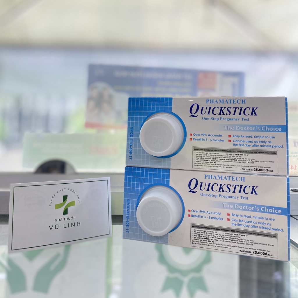 (CHÍNH HÃNG) Que thử thai QUICKSTICK - Nhập khẩu từ USA, test thai sớm nhanh Quick Stick hộp x 1 que